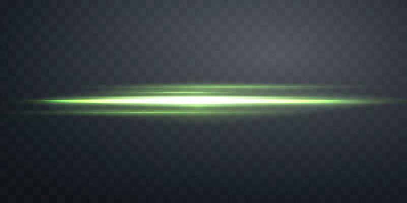 Green lens flare. Isolated on background. Sun flash with rays or spotlight. Green glow flare light effect. Vector illustration