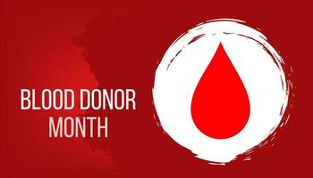 National Blood Donor Month concept. Banner with glowing low poly white blood drop on red background. Vector illustration.