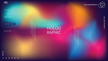 Abstract blurred colorful holographic background gradient effect. can be use for landing page EPS10 vector