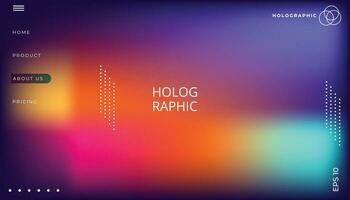 Abstract blurred colorful holographic background gradient effect. can be use for landing page EPS10 vector