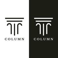 Abstract Logo design of luxury column antique building for attorney, law, university and museum. vector