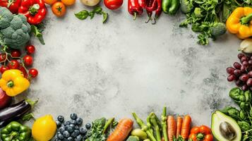 ai generado sano comida Tienda Anuncio antecedentes con Copiar espacio foto