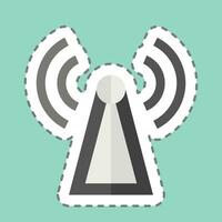 Sticker line cut Antenna Tower. related to Satellite symbol. simple design editable. simple illustration vector