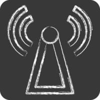 Icon Antenna Tower. related to Satellite symbol. chalk Style. simple design editable. simple illustration vector