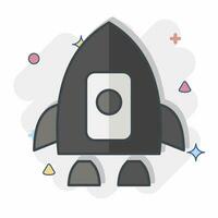 Icon Human Spacecraft. related to Satellite symbol. comic style. simple design editable. simple illustration vector