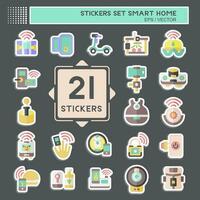 Sticker Set Smart Home. related to Technology symbol. simple design editable. simple illustration vector