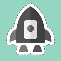 Sticker line cut Human Spacecraft. related to Satellite symbol. simple design editable. simple illustration vector