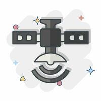 Icon Artificial Satellite. related to Satellite symbol. comic style. simple design editable. simple illustration vector