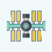 Icon Space Station. related to Satellite symbol. doodle style. simple design editable. simple illustration vector