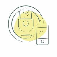 Icon Robotic Vacuum Cleaner. related to Smart Home symbol. Color Spot Style. simple design editable. simple illustration vector