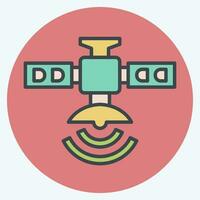 Icon Artificial Satellite. related to Satellite symbol. color mate style. simple design editable. simple illustration vector