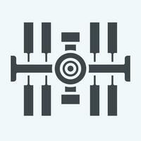Icon Space Station. related to Satellite symbol. glyph style. simple design editable. simple illustration vector