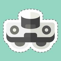 Sticker line cut Glass Robot. related to Smart Home symbol. simple design editable. simple illustration vector