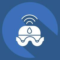 Icon Flood Sensor. related to Smart Home symbol. long shadow style. simple design editable. simple illustration vector