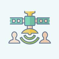 Icon Communications Satellite. related to Satellite symbol. doodle style. simple design editable. simple illustration vector