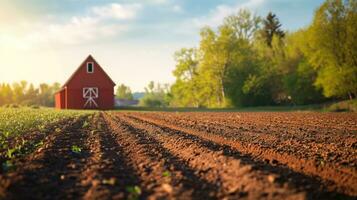 AI generated Farm advertisment background with copy space photo