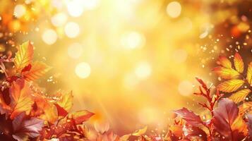 AI generated magic autumn background with copy space photo