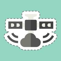 Sticker line cut Wireless Signal. related to Satellite symbol. simple design editable. simple illustration vector