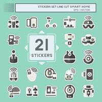 Sticker line cut Set Smart Home. related to Technology symbol. simple design editable. simple illustration vector