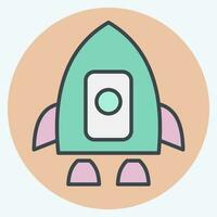 Icon Human Spacecraft. related to Satellite symbol. color mate style. simple design editable. simple illustration vector