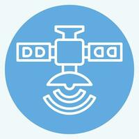Icon Artificial Satellite. related to Satellite symbol. blue eyes style. simple design editable. simple illustration vector