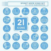 Icon Set Smart Home. related to Technology symbol. blue eyes style. simple design editable. simple illustration vector