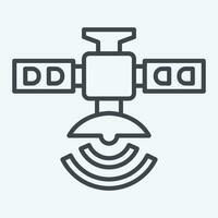 Icon Artificial Satellite. related to Satellite symbol. line style. simple design editable. simple illustration vector