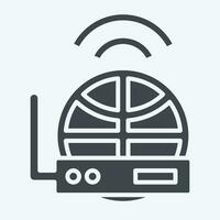 Icon Internet Receiver. related to Satellite symbol. glyph style. simple design editable. simple illustration vector