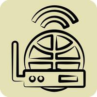 Icon Internet Receiver. related to Satellite symbol. hand drawn style. simple design editable. simple illustration vector