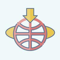 Icon Geostationary Orbit. related to Satellite symbol. doodle style. simple design editable. simple illustration vector