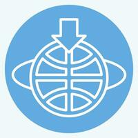 Icon Geostationary Orbit. related to Satellite symbol. blue eyes style. simple design editable. simple illustration vector
