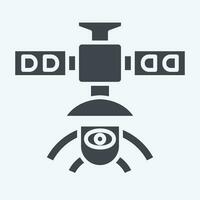 Icon Observation Satellite. related to Satellite symbol. glyph style. simple design editable. simple illustration vector
