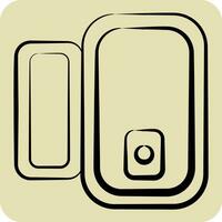 Icon Door Window Sensor. related to Smart Home symbol. hand drawn style. simple design editable. simple illustration vector