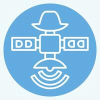 Icon Spy Satellite. related to Satellite symbol. blue eyes style. simple design editable. simple illustration vector