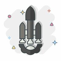 Icon Launch Vehicle. related to Satellite symbol. comic style. simple design editable. simple illustration vector