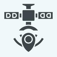 Icon Satellite Navigation. related to Satellite symbol. glyph style. simple design editable. simple illustration vector