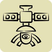 Icon Observation Satellite. related to Satellite symbol. hand drawn style. simple design editable. simple illustration vector