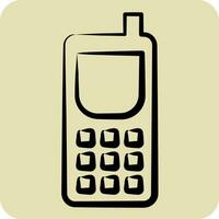 Icon Satellite Phone. related to Satellite symbol. hand drawn style. simple design editable. simple illustration vector