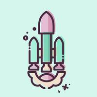 Icon Launch Vehicle. related to Satellite symbol. MBE style. simple design editable. simple illustration vector