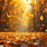 AI generated magic autumn background with copy space photo