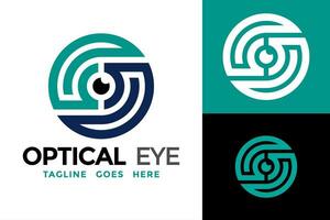 Optical Eye Logo design vector symbol icon illustration