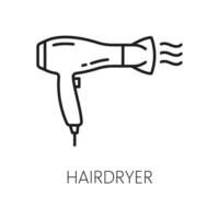 Hairdryer vector thin line icon, hotel service