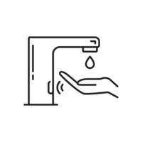 Kitchen and bathroom automatic sensor faucet icon vector