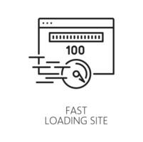 Fast loading site, content delivery network icon vector