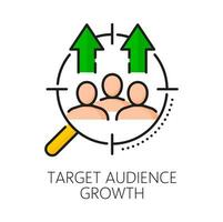 Target audience growth, SEM color outline icon vector