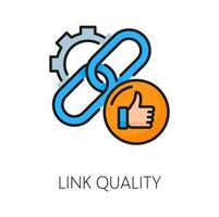 Link quality, web audit thin line icon or sign vector