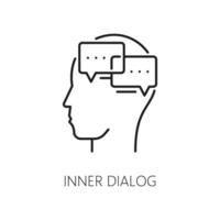 Inner dialog psychological problem line icon vector