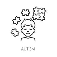 Autism psychological disorder problem line icon vector