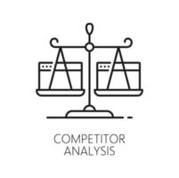 Competitor analysis web audit icon, content search vector