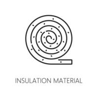 Mineral wool wall thermal insulation line icon vector